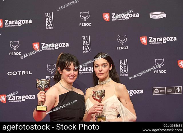 Ana Rujas, Claudia Costafreda attends Feroz Awards 2022 - Winners Room at Auditorium on January 29, 2022 in Zaragoza, Spain