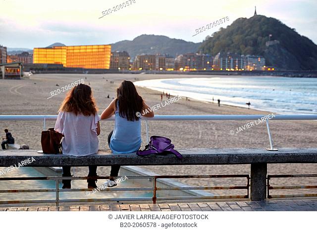 La Zurriola beach, Kursaal center, Donostia (San Sebastian), Gipuzkoa, Basque Country, Spain