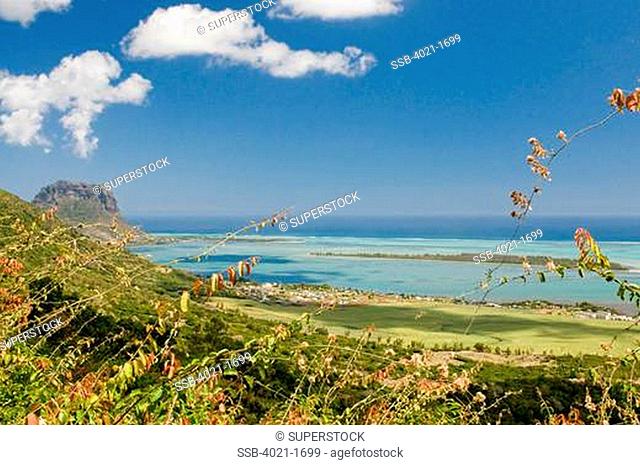 Mauritius, view to Le Morne Braban island