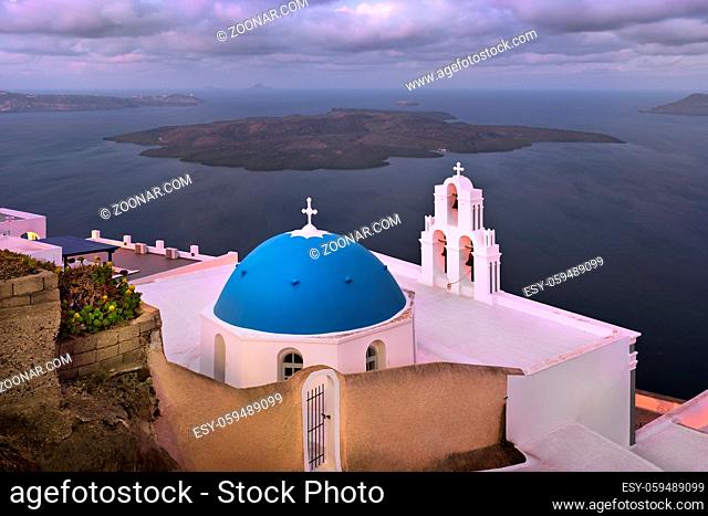Saint Theodore Church in the Morning, Fira, Santorini, Greece