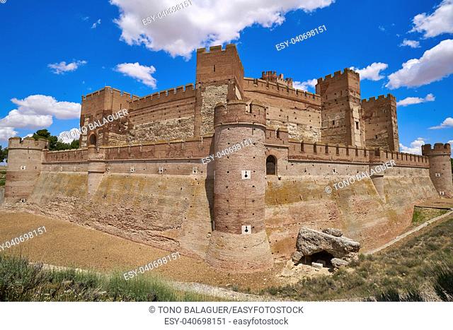 Medina del Campo village in Spain Mota castle in Valladolid at Castile Leon