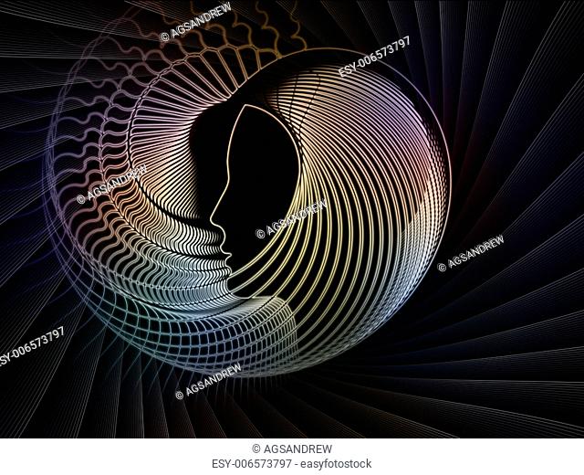 Geometry of Soul series. Backdrop of profile lines of human head to complement your design on the subject of education, science, technology and graphic design