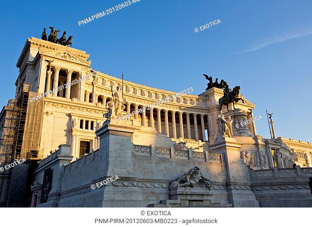 Architectural detail of the Vittorio Emanuele Monument in Rome, Lazio, Italy