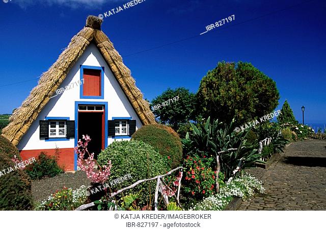 Traditional house, Casas de Colmo, Santana, Madeira, Portugal, Europe