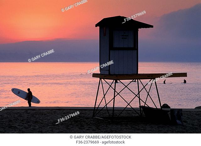 Sunrise over northern Monterey Bay from Capitola Beach, Santa Cruz County, CALIFORNIA
