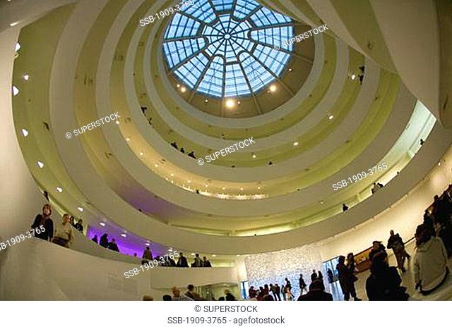 Guggenheim Museum and Art Gallery interior designed by Frank Lloyd Wright Manhattan New York City NY NYC United States of America USA
