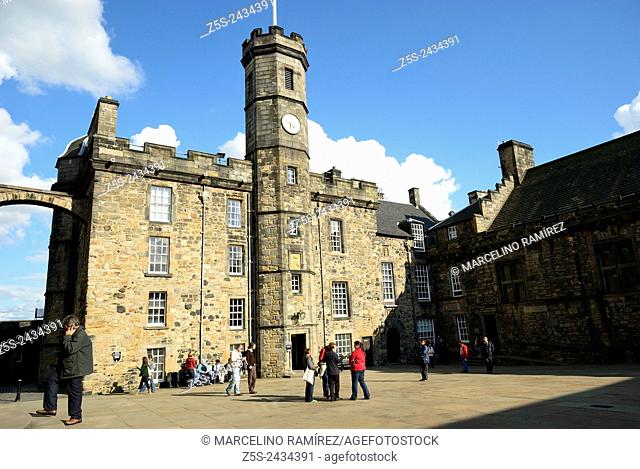 Edinburgh Castle is a historic fortress which dominates the skyline of the city of Edinburgh. Scotland. UK