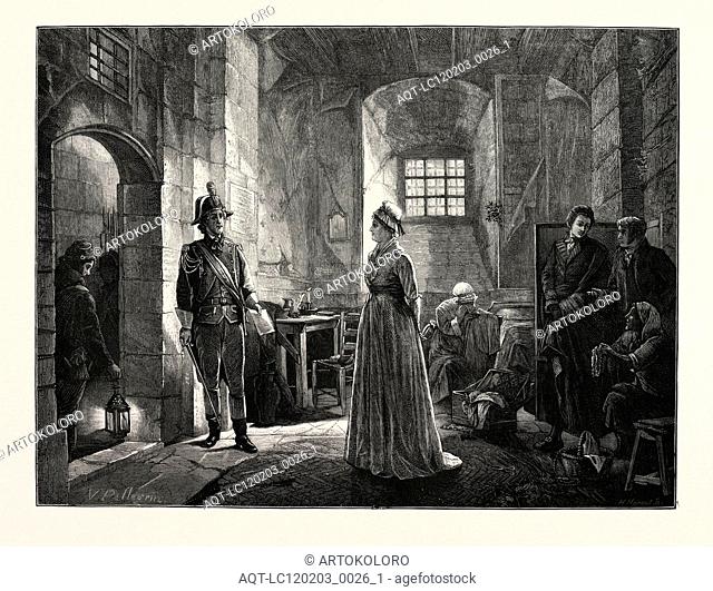 MARIE ANTOINETTE LEAVING HER PRISON FOR THE SCAFFOLD, FRANCE, 1793