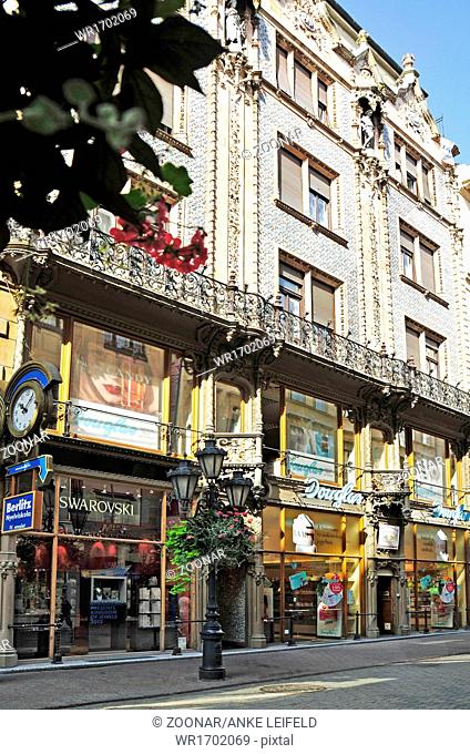 Vaci utca shopping street in Budapest