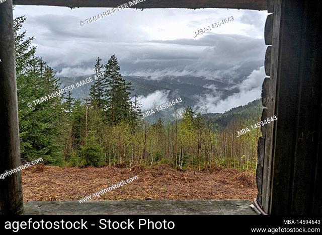 Europe, Germany, Southern Germany, Baden-Wuerttemberg, Black Forest, view from Draberghütte into Murg valley