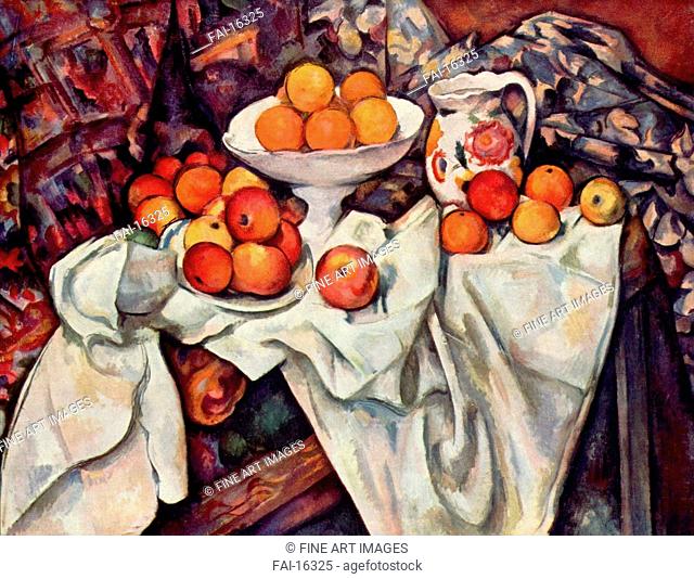 Still Life with Apples and Oranges. Cézanne, Paul (1839-1906). Oil on canvas. Impressionism. 1895-1900. Musée d'Orsay, Paris. 73×92. Painting