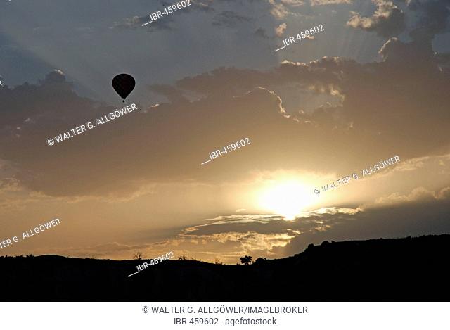 Hot-air balloon, sunrise, Cappadocia, Turkey, Asia