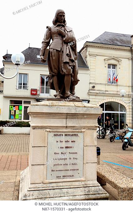 statue of René Descartes French philosopher in his hometown of The Hague descartes