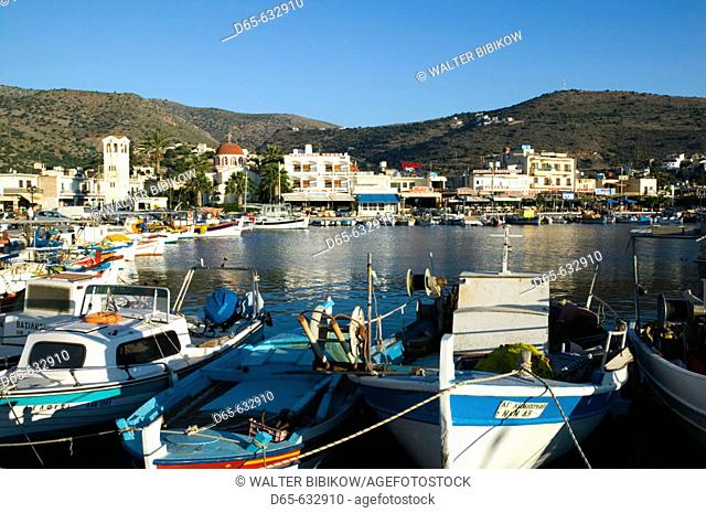 Port view morning. Elounda. Lasithi Province. Crete. Greece
