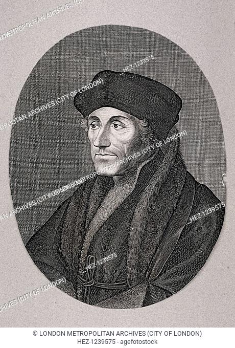 Desiderius Erasmus, c1750. The philosopher Erasmus in square cap and fur trimmed robes