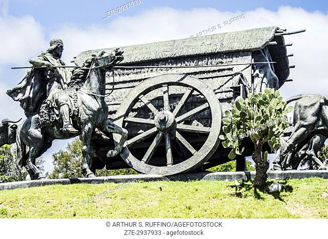Detail of the Monumento La Carreta (Covered Wagon) sculpture by José Belloni, Montevideo, Uruguay, South America