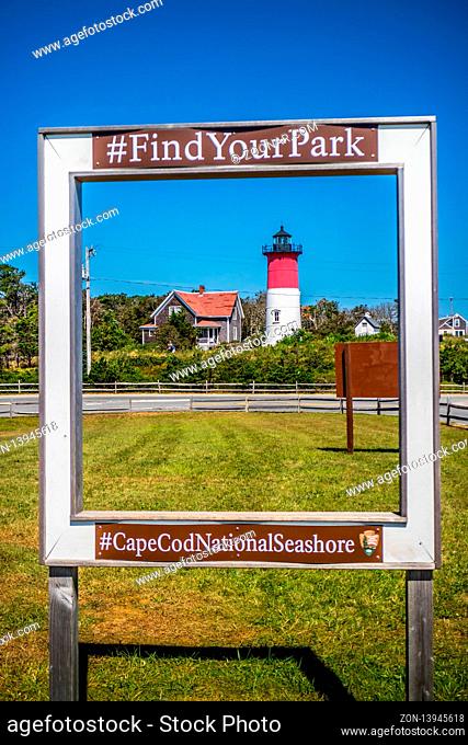 Cape Cod National Seashore, MA, USA - Sept 5, 2018: A welcoming signboard at the entry point of preserve park