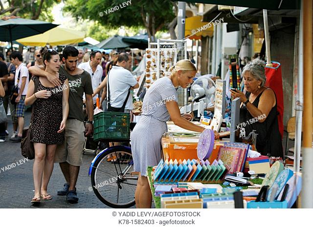 The crafts market on Nachalat Binyamin Street, Tel Aviv, Israel