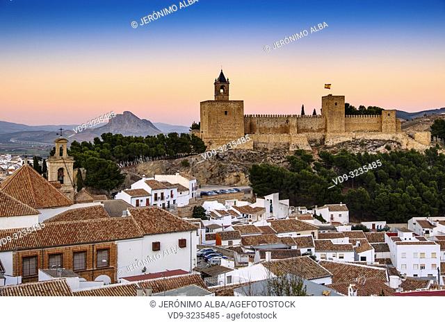Old town and citadel castle. Monumental city of Antequera, Malaga province. Andalusia, Southern Spain. Europe