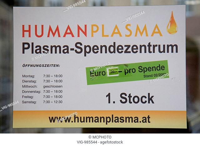 Humanplasma, Vienna . - Wien, 9. Bezirk, Alsergrund, Österreich, 18/01/2008