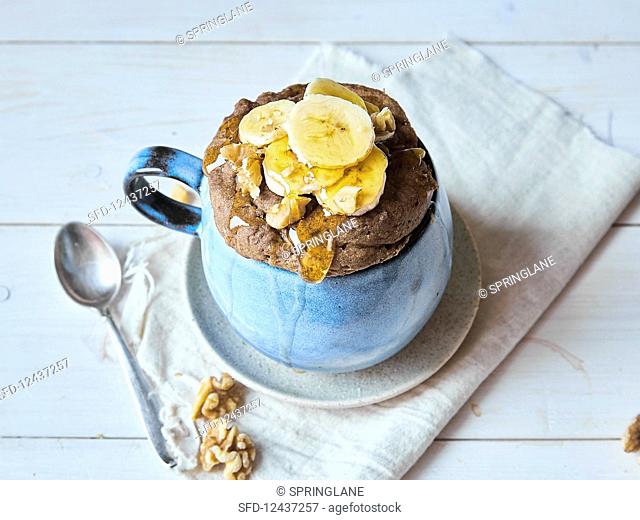 Paleo banana bread baked in a cup