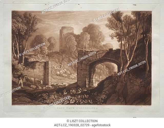 Liber Studiorum: East Gate, Winchelsea, Sussex. Joseph Mallord William Turner (British, 1775-1851). Etching and mezzotint