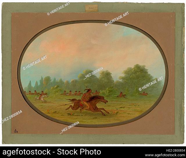 Defile of a Camanchee War Party, 1861/1869. Creator: George Catlin