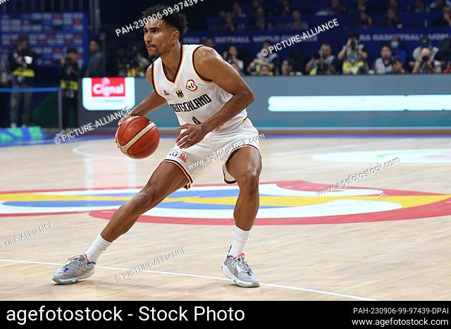 06 September 2023, Philippines, Manila: Basketball: World Cup, Germany - Latvia, knockout round, quarterfinals. Germany's Maodo Lo in action