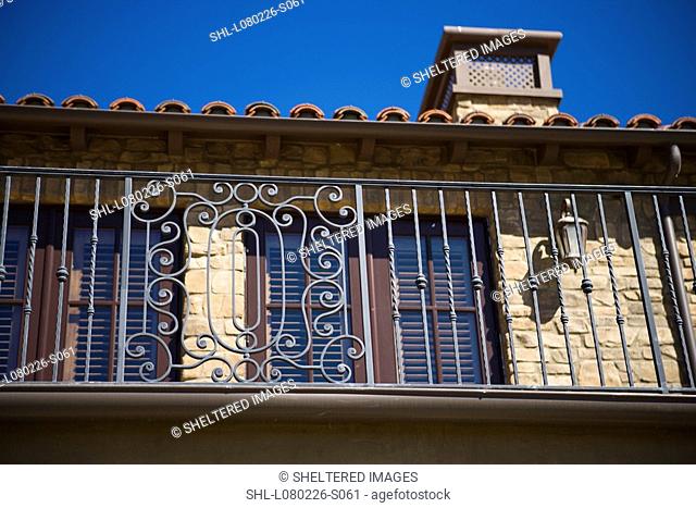 Balcony detail of Tuscan home