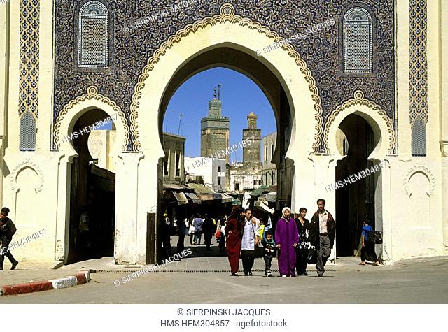 Morocco, Middle Atlas, Fes, Imperial City, medina listed as World Heritage by UNESCO, Fes el Bali District, Bab Bou Jeloud Gate