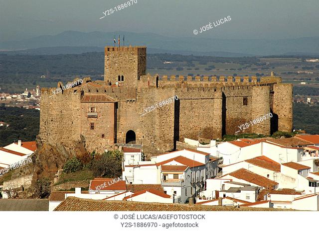 Castle and town, Segura de Leon, Badajoz-province, Spain