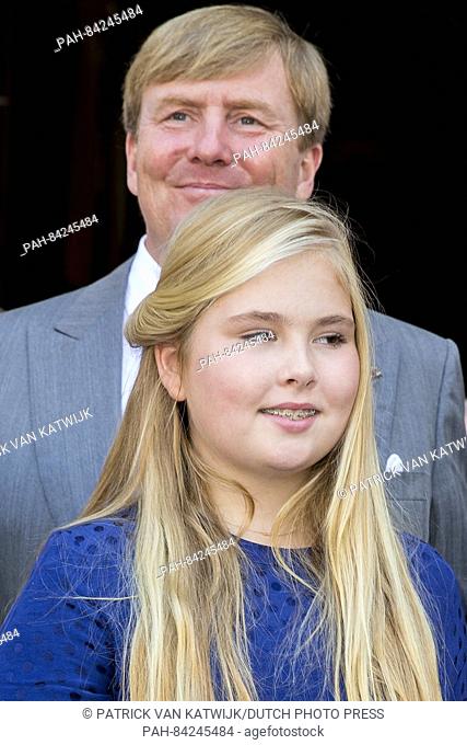 King Willem-Alexander and Princess Aamlia of The Netherlands attend the christening of Prince Carlos de Bourbon de Parme son of Prince Carlos and Princess...