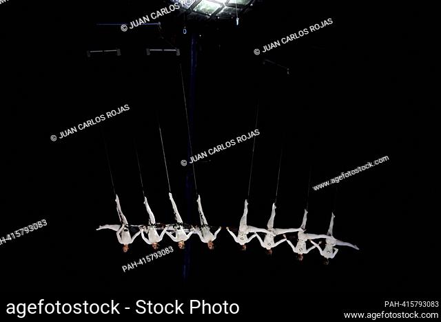Madrid, Spain; 06.07.2023.- Madrid City Council inaugurates Veranos de la Villa 2023 program with the aerial dance show 'Sylphes' aerial ballet at a height of...