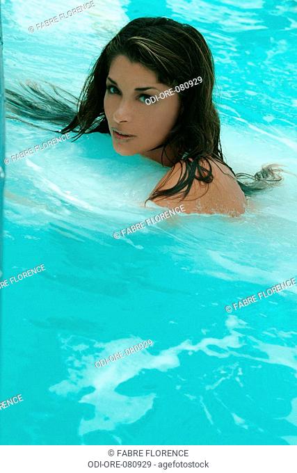 Woman in a swimming pool