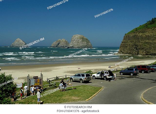 Oceanside, OR, Oregon, Pacific Ocean, Pacific Coast Scenic Byway, Rt Route, Highway 101, Three Arched Rocks