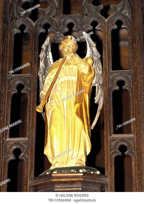 Salisbury Wiltshire England Salisbury Cathedral Chapel of St Michael the Archangel Angel with Musical Instrument