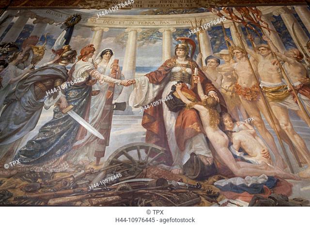 England, London, Whitehall, The Foreign Office, The Grand Staircase, Painting of Britannia Pacificatrix