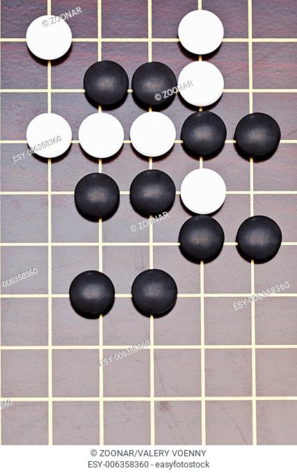 above view position of stones during go game