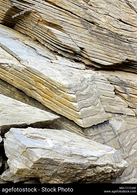 Rocks in the Cala Bóquer near Puerto Pollenca, Mallorca, Balearic Islands, Spain