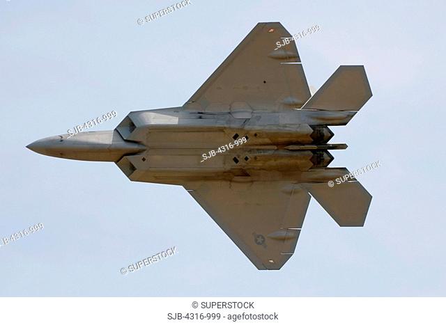Detail View of an F-22 Raptor During A High Speed Pass
