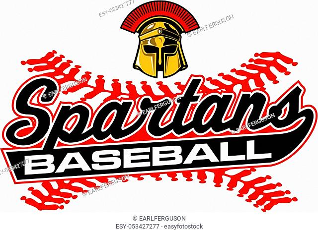 spartans baseball team design with mascot helmet for school, college or league