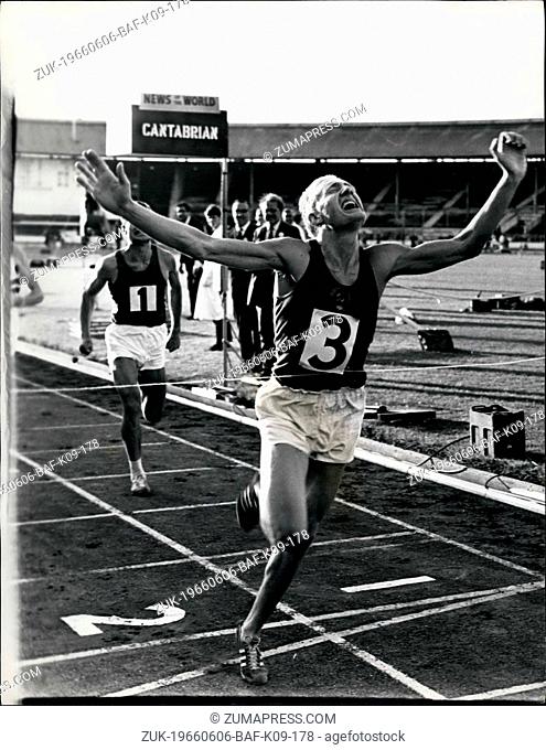 Jun. 06, 1966 - Khlystov wins 10, 000 Meters Londond: Russia's Gennadiy Khystov (No;3) is pictured winning the 20, 000 meters (6 miles