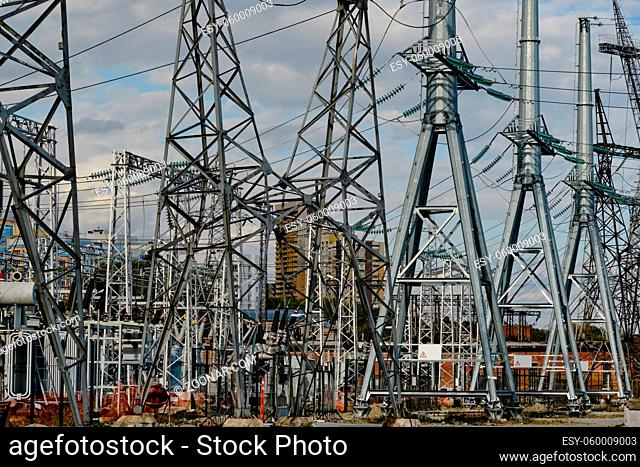 electrical substation and a high voltage electric line