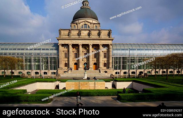 Germany travel Bavaria munich odeons square architecture glass house moder old