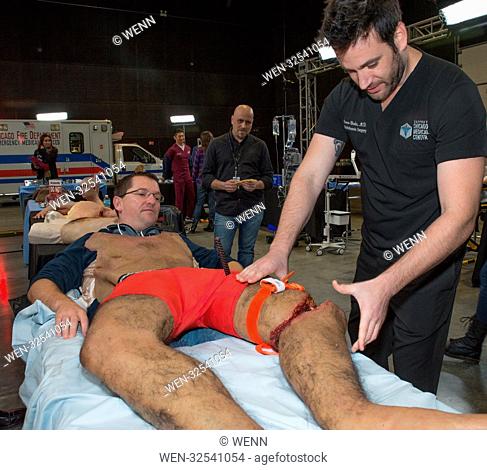 Behind the scenes with cast members and key crew of Chicago Fire, Chicago Med and Chicago P.D. Featuring: Colin Donnell shows how realistic injuries happen on...
