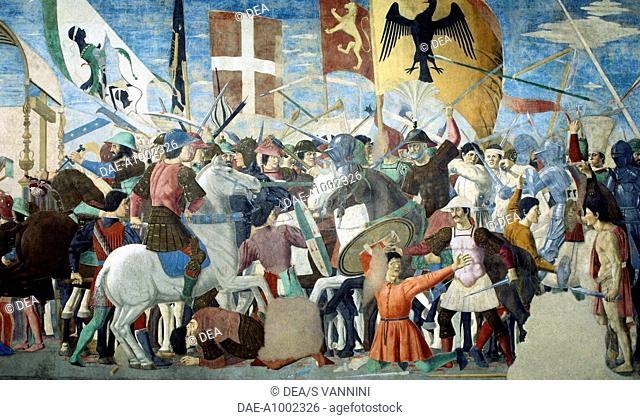 The Battle of Heraclius I of Byzantium against Chosroes II, detail from the Legend of the True Cross, 1452-1466, by Piero della Francesca (1415/20-1492), fresco
