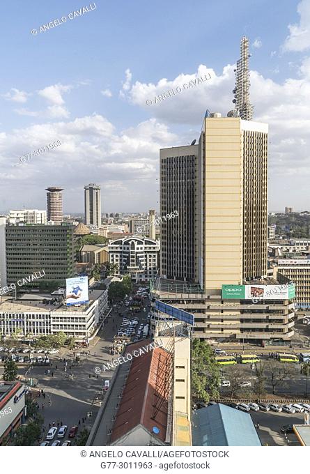 Africa. Kenya. Nairobi, Modern buildings downtown Nairobi