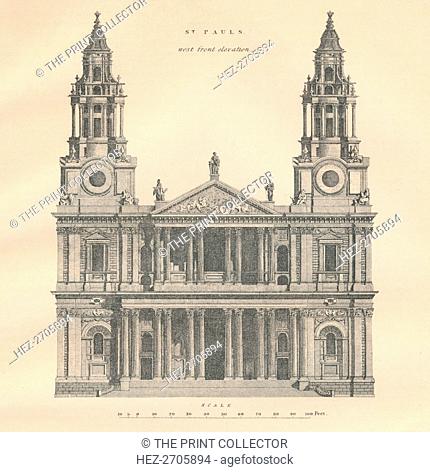 'St. Paul's - west front elevation', 1889. Creator: W & AK Johnston