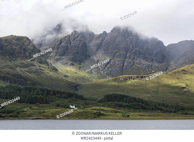 Mountain landscape with the Black Cuillins on the Isle of Skye