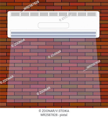 Air Conditioner on the Red Brick Wall